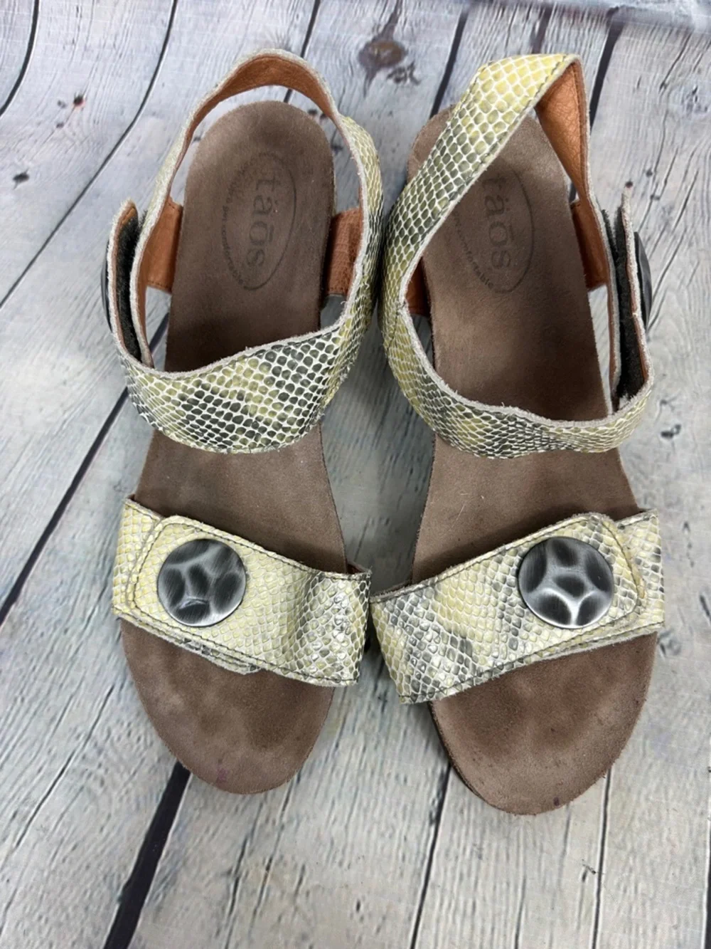 Taos Carousel 2 Snake Print Wedge Sandals EU 40/US 9-9.5
